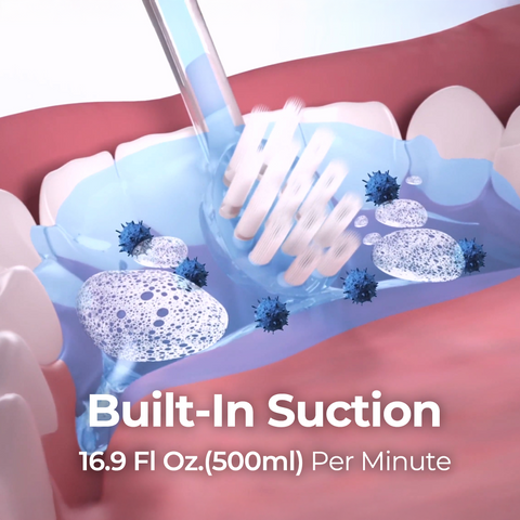 Bluereo G100 suction toothbrush cleaning teeth with built in water suction for effective oral care